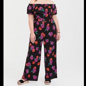 Torrid Floral Off Shoulder Jumpsuit